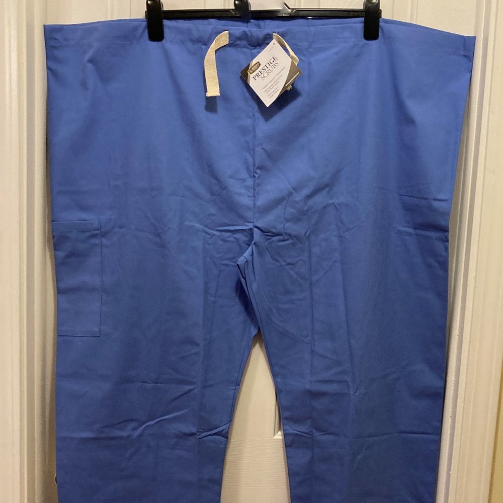 NWT Prestige Medical Blue Scrubs Pants Adjustable Waist, Unisex, 3X Tall